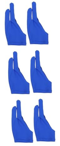 minkissy 6 Pcs Drawing Glove for Sketch Two Finger Curved Gloves Art Glove Graphic Tablet Glove Sketch Gloves Pen Display Glove Artist Drawing Two Finger Glove Blue