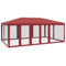 vidaXL Tenda per Feste con 10 Pareti Laterali in Rete Rossa 6x4 m HDPE, Tenda per Gazebo, Tenda da Giardino, baldacchino da Giardino
