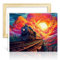 TANGFEIY Malsets auf Leinwand, Eisenbahn-Shuttle, Malen-nach-Zahlen-Sets für Kinder und Erwachsene – mit Pinseln und Acrylfarbe auf Leinwand, Zahlenmalerei-Kunst mit Rahmen (40 x 50 cm)