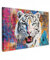 MuchoWow© Impressions sur Toile 120x80 cm Deco Tableau Murale Decoration Salon Peinture Tableaux Chambre Toiles Maison Street art - Tigre - Blanc - Graffiti - Animaux