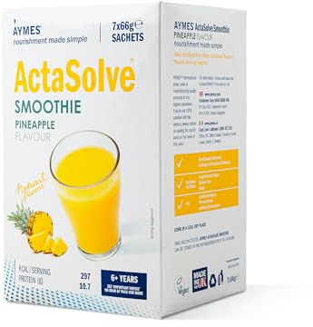 AYMES ActaSolve Smoothie - Pineapple - 42 Servings | Vegan-Friendly Nutritional Powder, Fruit Smoothie Style, Suitable Ages 3+, Gluten Free