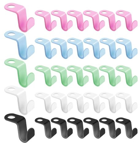 Pinrolla 100 PCS Clothes Hanger Connector Hooks Kit 5 Colours Hangers for Clothes Space Savers Coat Hangers Space Saving Hanger Hooks Clothes Hooks for Wardrobe Storage