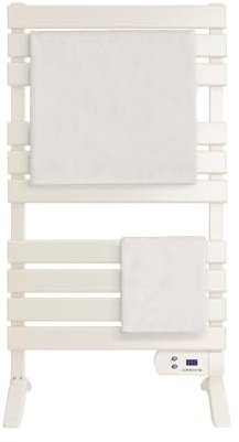 CREATE / Warm Towel 500W / Toallero eléctrico Blanco Roto con Patas / 103x5x55 cm/para Suelo o Pared, Temporizador, Pantalla LCD, bajo Consumo, termostato