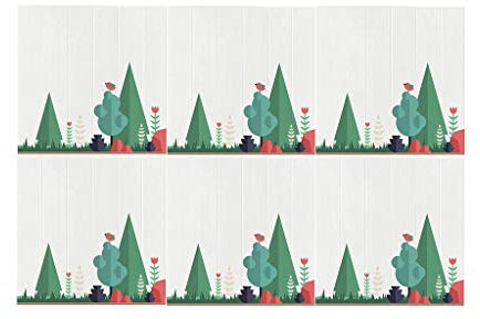 3D panneaux de mur, 6 morceaux de carreaux de papier peint en mousse, fond de télévision de chambre approprié bricolage 70 cm * 70 cm(Combination S)