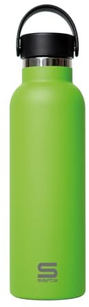 SAFTA VERDE - Botella Termo, Botella de Agua, Acero Inoxidable, Doble Aislamiento, 12h de Bebida Caliente y 24h de Bebida Fría, 7.3x25 cm, 600 ml