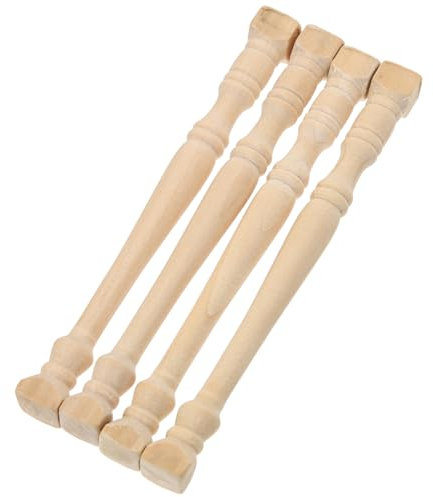 VICASKY 4 Stück Römische Säulen Mini-haussäule Mini-puppenhaus-handlauf Säule Minihaus Römisch Spielzeug Geländer Möbelstütze Miniatur Mikroszene Holz Ornamente 1 :12 Maßstab Spalte Modelle