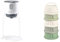 BÉABA, Lot Bib Expresso et Boite Doseuse 4 compartiments, Préparateur-Chauffe Biberon/Petits pots, Distributeur d'eau à Température Exacte, Bain Marie, Blanc et Vert Sauge