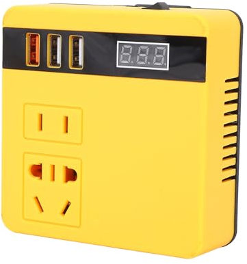 Portable Power Station, 120W DC18-21V Input AC Output 3 USB Ports Battery Powered Battery Inverter with Voltage Display for Charging Phones, Laptops