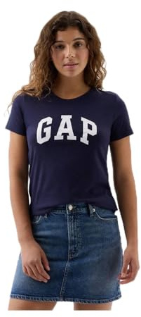 Damen Gap Logo T-Shirt Marineblau