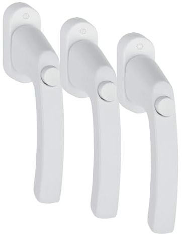 HOPPE Fenstergriff LIÈGE - Druckknopf, VK 7 x 37 mm, Weiß (Packung mit 3)