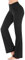 Wifgmjy Yoga Pants for Women with Pockets Wide Leg Trousers Ladies Summer Trousers High Waist Flared Leggings with Pockets Workout Gym Casual Leggings Slim Fit Stretch Elasticated Yoga Pants Plus Size