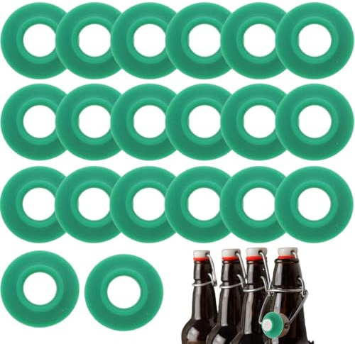 LKJAUOZ 20 Stück Silikon Gummi Dichtungsscheibe für Schaukel Flip Flaschen Schaukel Obere Unterlegscheiben Auslaufsicher Dichtungen Kompatibel mit Grolsch Flaschen Brauen Flaschen Dichtungseinsatz