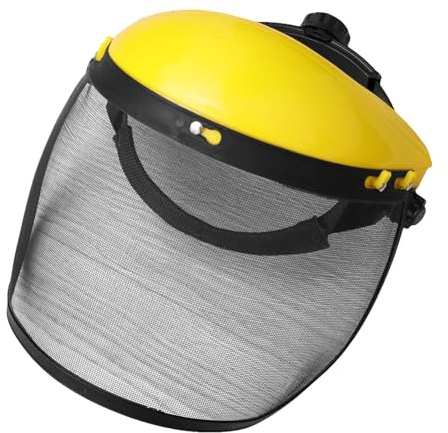 SEWACC Kettensägen Schutzhelm mit Drahtgeflecht Gesichtsschutz Mesh Visier Verstellbar Atmungsaktiv für Forstarbeiten und Rasentrimmer Sicherheitshelm mit Kopfbügel