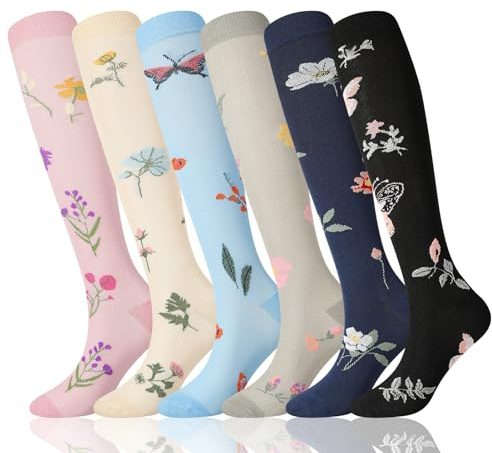 Zuimei 6 Pairs Compression Socks for Women Men