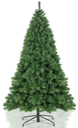 Wadan 6ft Green Artificial Christmas Tree – Realistic PVC Pine Xmas Tree with 1000 Tips Solid Metal Stand, Easy Assembly, Indoor & Outdoor Holiday Decoration