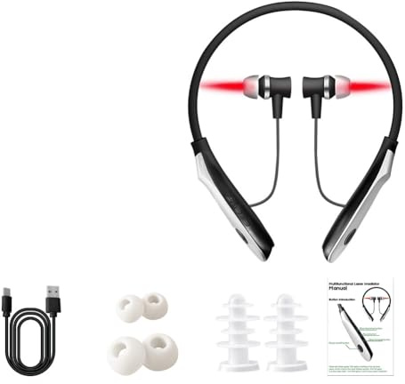 Buhdjfnke Ears & Nose Red Light Therapy Device 650nm, Tinnitus Red Light Therapy for Ears, 2-in-1 Ears Red Light Rehears Relief