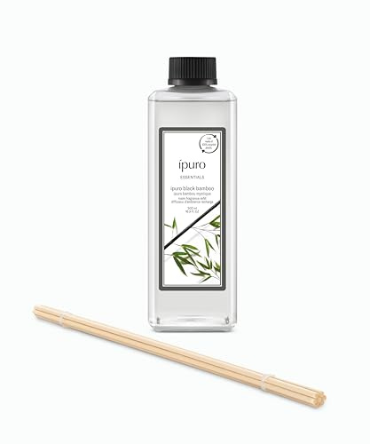 ipuro Essentials Nachfüller BLACK BAMBOO Raumduft 500 ml - Refill Raumerfrischer mit Jasmin, Zitrone, Apfel, & Holzige Amber-Moschus Note Duft Aroma - Diffuser, Lufterfrischer Nachfüllflasche