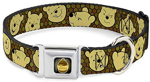 Buckle-Down dc-wdy273-l dyhp honey pot full color black/browns dog collar, large/15-26 inch