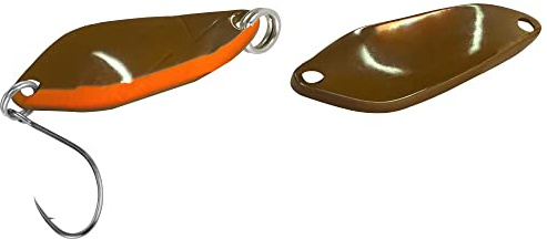 FTM Spoon Strike 2, 1g - Blinker Zum Spinnfischen auf Forelle, Forellenblinker Zum Angeln am Forellensee, Forellenköder, Farbe:braun/orange