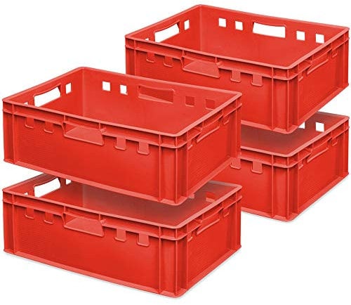 BRB 4x Fleischkasten E2, rot, LxBxH 600x400x200 mm