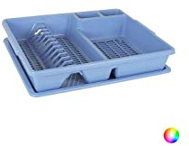 Tontarelli BIG-S2201024 Scolapasta da Lavandino (47 x 38 x 8,5 cm) Azzurro, Plastica