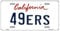 TNND S.F. 49Ers California State Hintergrund Neuheit Metall Nummernschild Nummernschild 15,2 x 30,5 cm