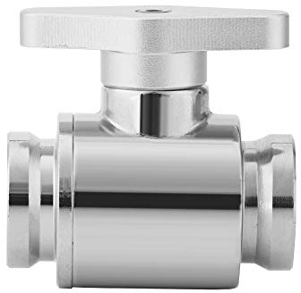 fasient G1/4 Wasserventil,Messing PC Wasserkühlung G1/4 Innengewinde Wasserkühlung Kugelhahn,2 Wege Kugelhahn,Wasser Kugelhahn Absperrventil mit Handgriff für Computer Wasserkühlung,Silber