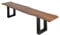 SAM Sitzbank 200x42 cm Quintus, Akazien-Holz nussbaumfarben, schwarz lackierte Metallbeine, Bank mit echter Baumkante, Massive Holzbank