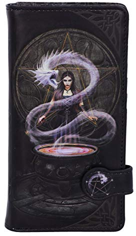 Nemesis Now Anne Stokes The Summoning Witch and Dragon Embossed Purse, Black, 18.5cm, Polyurethan, Schwarz