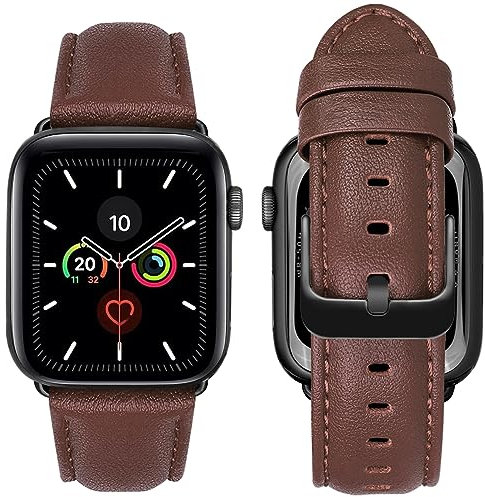 MroTech Cinturino Compatibile con Apple Watch Cinturino 49/45/44/42 mm Banda Pelle Ricambio per iWatch SE/Ultra Serie 8 7 6 5 4 3 2 1 Sostituzione Bracciale Cinghie 49mm/45MM/44MM/42MM Nappa Marrone