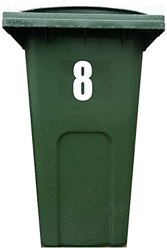 4X Bin Sticker Vinyl Number 1-99 Large Recycling Box Wheelie Self Adhesive (8)