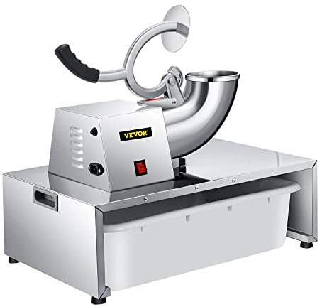 VEVOR Máquina para Picar Hielo Comercial 300kg/h Trituradora de Hielo Eléctrica 300W Picadora de Hielo 4 Cuchillas de Acero Inoxidable Cuerpo de ABS Picador de Hielo para Bebidas Frías Bar Restaurante