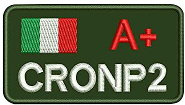 2 pezzi personalizzati con nome bandiera ITALIA Tag Patch ricamo militare con gruppo sanguigno A + B +