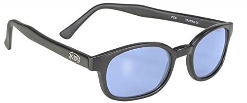 KD's X 10012 - Lunettes de soleil noir mat sportifs et motards - homme & femme - s'adaptent sous casque de moto vélo ski - Verres bleus UV400