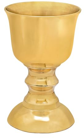Lord of Battles Mittelalterlicher Kelch aus massivem Messing – Gothic Vintage Kelch Königliches Weinglas für Hochzeiten, Renaissance, Bar Dekor (1 Stück) (100% massives Messing, 200, Milliliter)
