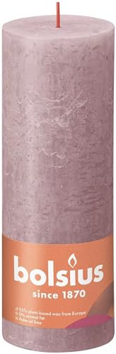 BOLSIUS Pillar candle Ash Rose 68 mm - Height 19 cm - Grey/Pink - 85 burning hours