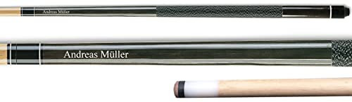 Ludomax Pool Queue Winner Gray, klassischer Grauer Pool Billardqueue mit Gravur, Geschenk - Idee