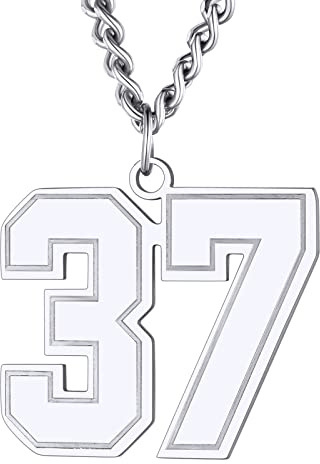 Supcare Edelstahl Zahlen Anhänger 0-999 Kette für Damen Herren Glückszahl Anhänger Personalisierte Halskette