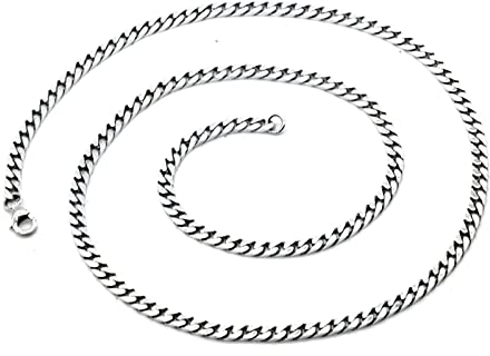 Homxi Halskette Herren Gothic,Panzerkette 4mm Ketten Männer 60 cm Cuban Chain Halsketten 925 Silber Halskette Silber Herren