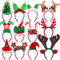 BQTQ 12 Stück Weihnachten Haarreifen Weihnachten Stirnbänder Weihnachts Kopfschmuck Rentier Geweih Weihnachten Haarbänder Weihnachts Haarreif für Weihnachten Kostümparty