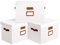 OUTBROS Storage Boxes with Lids, Storage Baskets for Shelves, Foldable Cube Organiser Box Baskets, Collapsible Fabric Bins Home Decorative Storage Box, 32 x 23 x 20 cm, White, 3-Pack