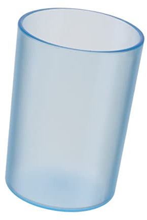 Cabilock Transparent Toilet Cup for Bathroom - Blue Drinking Mug Toothbrush Holder Elegant Storage Tumbler for Adults and Kids Tooth Brushing Cup