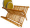 Darthome Large Bamboo Dish Rack 19 Slots Wooden Dinner Plates Bowls Drainer Stand Dryer