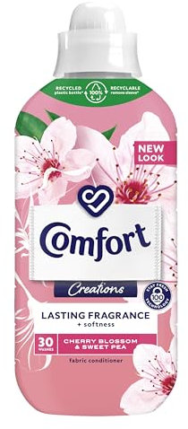 Comfort Creations Cherry Blossom & Sweet Pea Fabric Conditioner with Stay Fresh technology for 100 days of freshness + fragrance* 30 washes (900 ml)