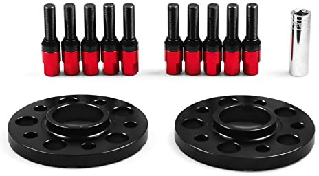 Rad Distanzstücke 15 Mm 5 X 112 Mm 66,6 Mm Für BMW X5 G05 X7 G07 2018+ Und Für Mini W/Kugelbolzen Nabe Zentrische Bohrung Distanzscheiben M14x1,25 Konische Schrauben Spurverbreiterungen (Größe : Red