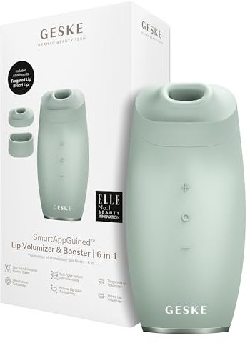 GESKE | SmartAppGuided™ Lip Volumizer & Booster | 6 in 1 | Quick Lip Plumper | Lippenbooster vollere Lippen | Lippenauffüller & Lippenvergrößerer automatisch | Vergrößerung Lippen Volumen Selfie