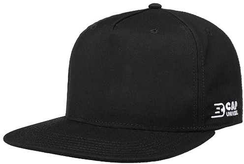 CapUniverse Stage Flat Brim Snapback Verstellbare 5 Panel Basecap Unisex Frühjahr Sommer schwarz One Size