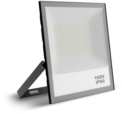 Tayire 150W LED Strahler Außen, 15000LM Flutlicht Aussen IP66 Aussenstrahler 6500K Fluter Kaltweiss Scheinwerfer Flutlichtstrahler fur Hinterhof Auffahrt Garage Flur