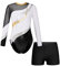 iEFiEL Mädchen Turnanzug Langarm Gymnastik Trikotanzug Glänzende Turnen Set Klassisch Gymnastikanzug Kinder Tanzbody Za Weiß 158-164