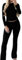 Damen Skims Dupe Slim Fit 2 Stück Set Langarm Crop Top und Low Rise Flare Pants Yoga Trainingsanzug Lounge Set (Schwarz, S)